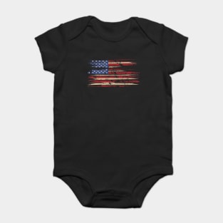 American Flag Distressed Retro Vintage Baby Bodysuit